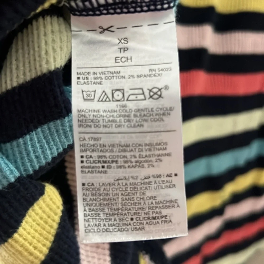 Old Navy Multi Stripe Thermal Long Sleeve Henley XS - Picture 4 of 5